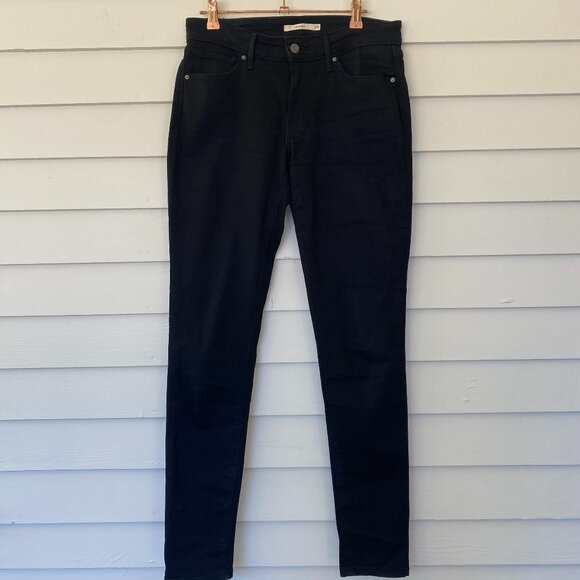 Levis 711 Skinny Jeans Womens 29 Black Denim Mid Rise Stretch Everyday Casual - Picture 1 of 5